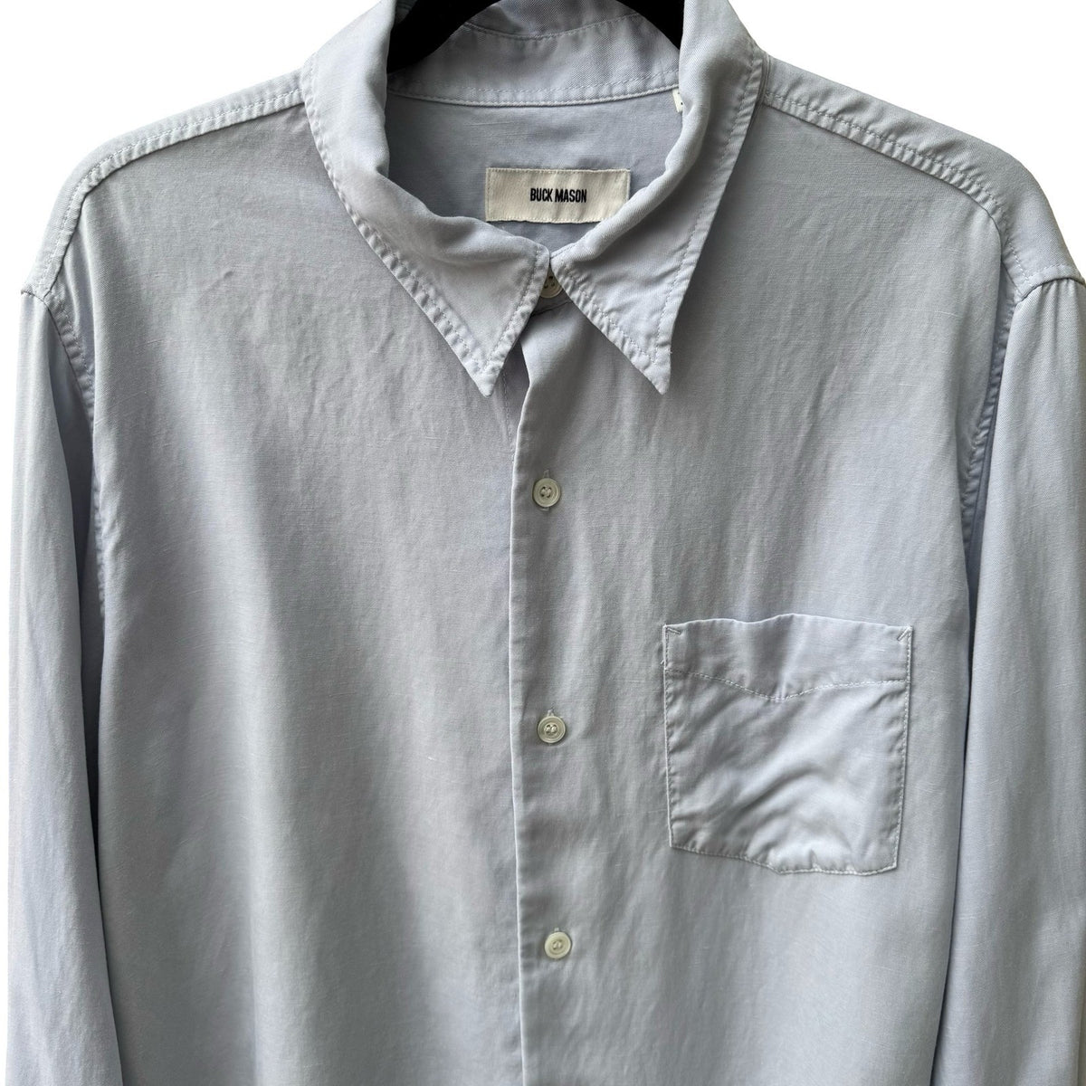 Buck Mason Quiet Luxury Minimalist Coastal Modern Sustainable Shirt Blue Mens XL