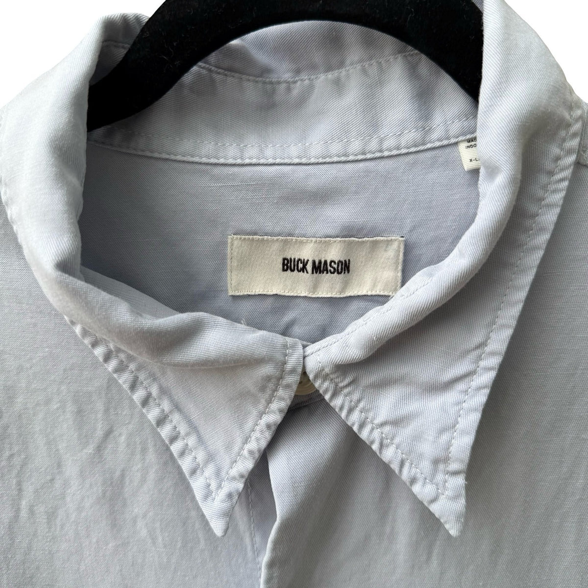 Buck Mason Quiet Luxury Minimalist Coastal Modern Sustainable Shirt Blue Mens XL