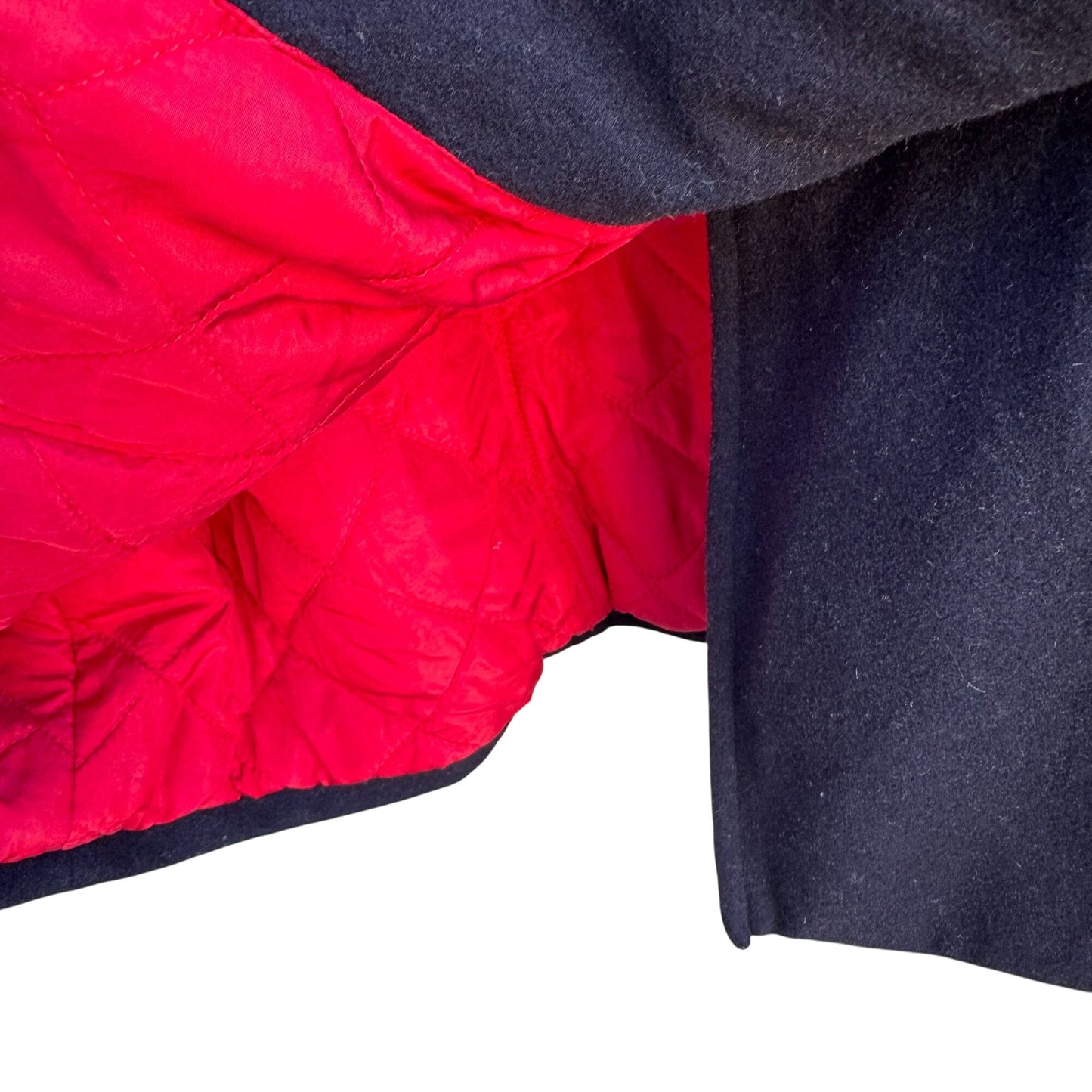 Vintage Navy Blue Nautical Wool Peacoat Red Lining Anchor Buttons Maritime 3XL