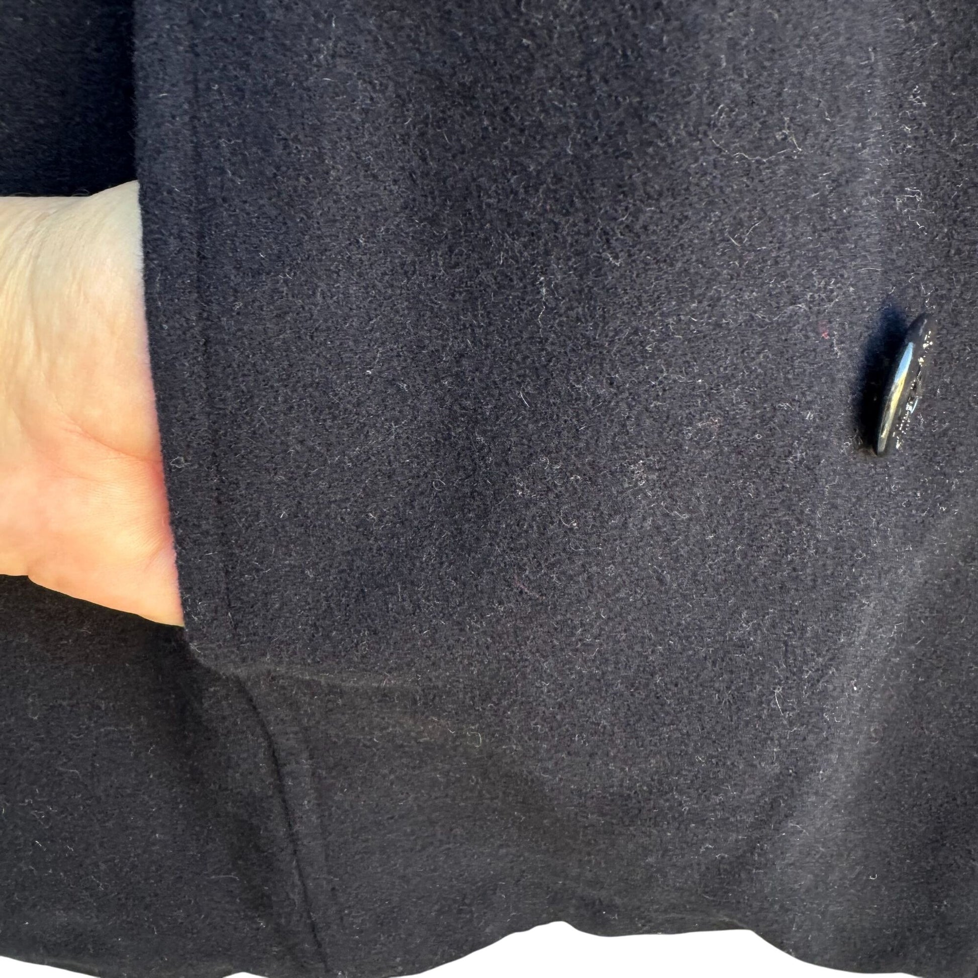 Vintage Navy Blue Nautical Wool Peacoat Red Lining Anchor Buttons Maritime 3XL