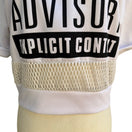 Switch Parental Advisory Explicit Content Y2K Graphic Mesh Crop Top Streetwear Urban M 2 image
