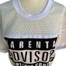 Switch Parental Advisory Explicit Content Y2K Graphic Mesh Crop Top Streetwear Urban M 3 image