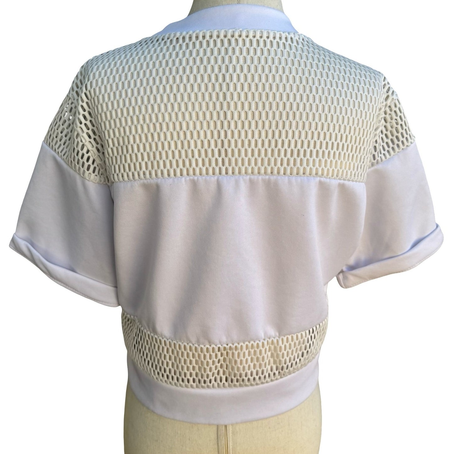 Parental Advisory Explicit Content Y2K Graphic Mesh Crop Top Streetwear Urban M