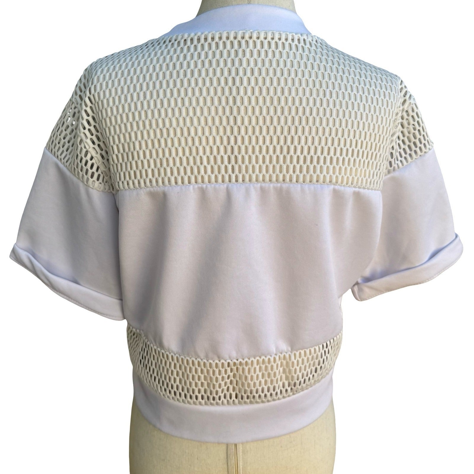 Parental Advisory Explicit Content Y2K Graphic Mesh Crop Top Streetwear Urban M