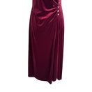 Switch Amanda Lane Vintage Burgundy Velvet Faux Wrap Midi Dress Rhinestone Womens 10 3 image
