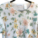 Switch Alfred Dunner Vintage Womens Floral Embellished Beaded Knit Short Sleeve Blouse L 3 image