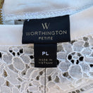 Switch Worthington Womens PL Sleeveless Lace Yoke Blouse Snowdrift White Back Zip NWT 2 image