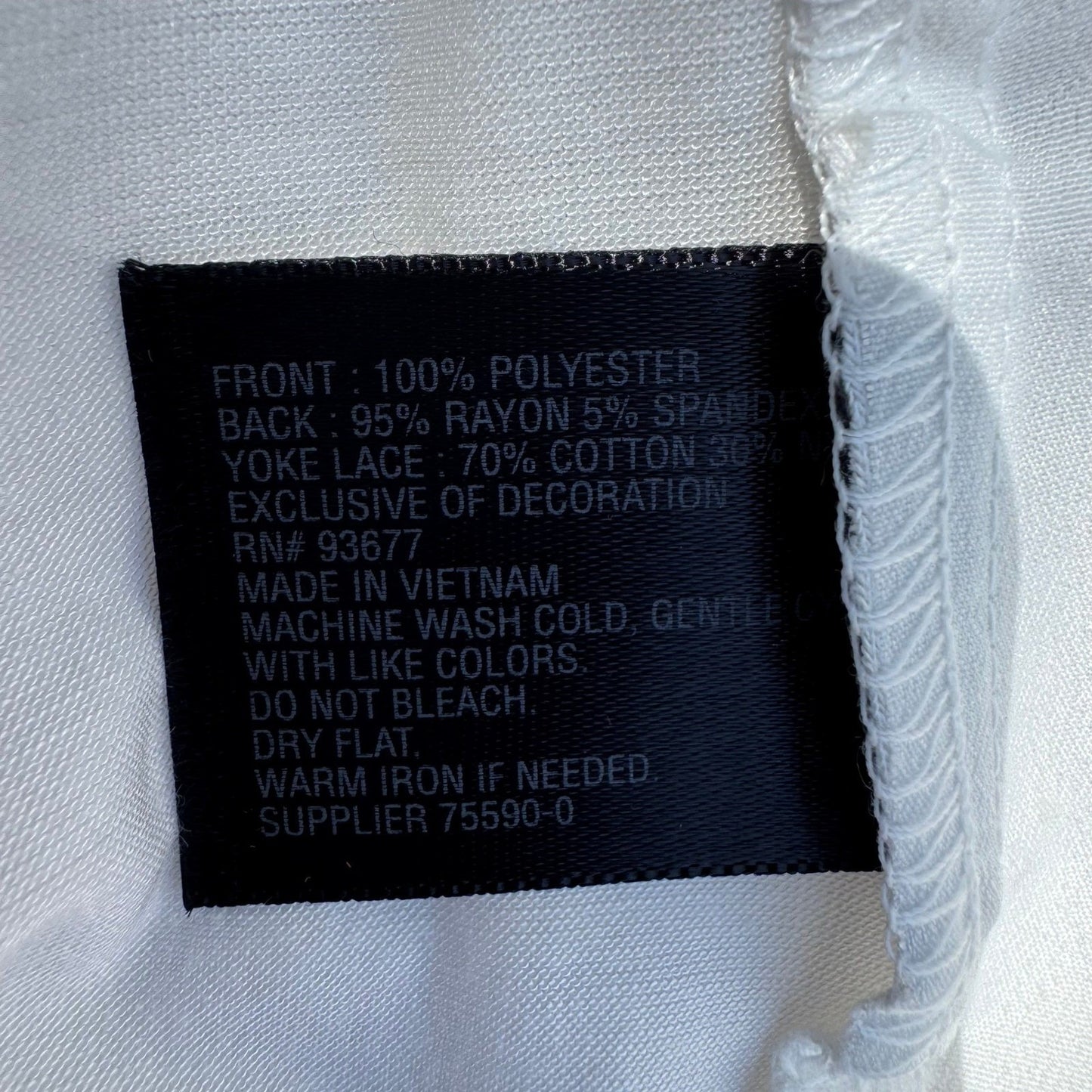 Worthington Womens PL Sleeveless Lace Yoke Blouse Snowdrift White Back Zip NWT
