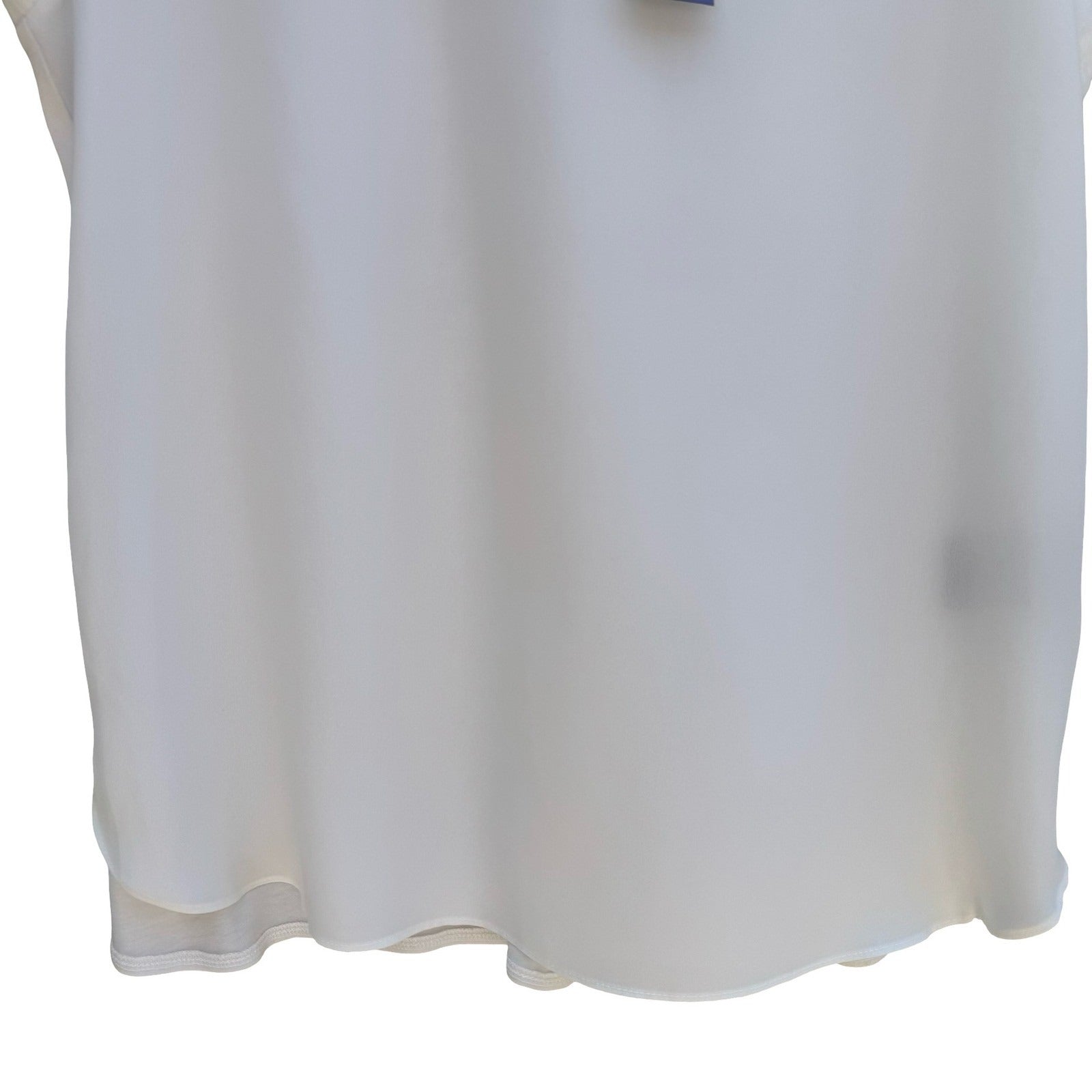 Worthington Womens PL Sleeveless Lace Yoke Blouse Snowdrift White Back Zip NWT