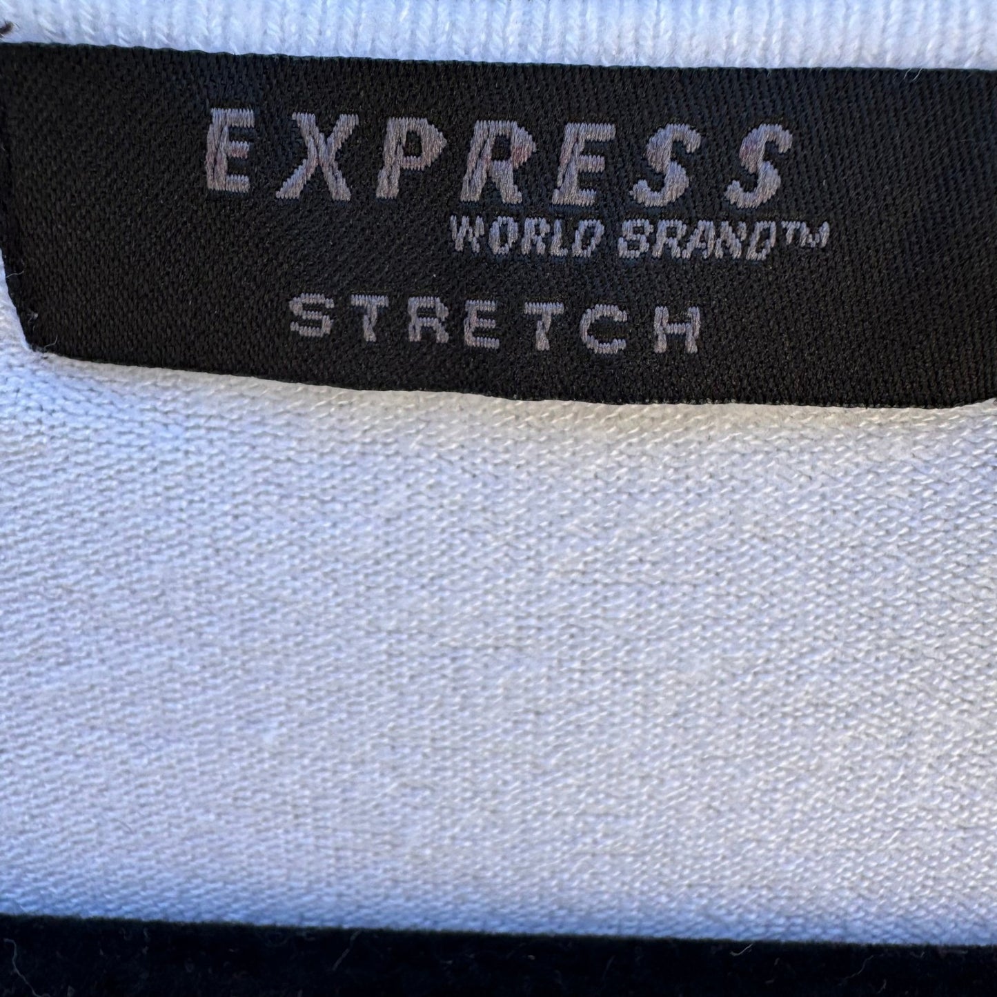 Express Y2K Minimalist White Deep V-Neck Clean Girl Stretch French Terry Top M