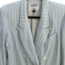 Switch Kasper A.S.L. Womens Pinstriped Mint Green Double-Breasted Blazer Jacket 10 2 image