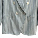 Switch Kasper A.S.L. Womens Pinstriped Mint Green Double-Breasted Blazer Jacket 10 3 image