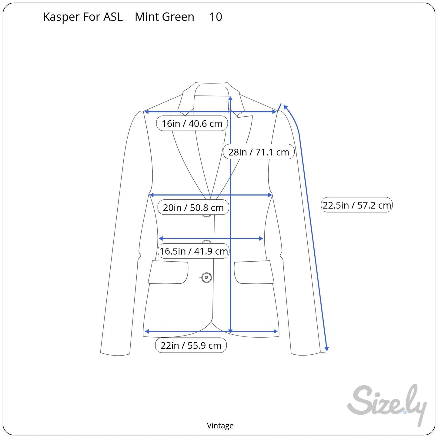 Kasper A.S.L. Womens Pinstriped Mint Green Double-Breasted Blazer Jacket 10