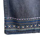 Switch Denim &amp; Co Vintage Black Denim Embroidered Hem Elastic Waistband Maxi Skirt S 2 image