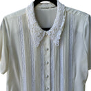 Switch Vintage 80s Coquette Cottagecore Victorian Edwardian Lace Collar Pleated Blouse 2 image