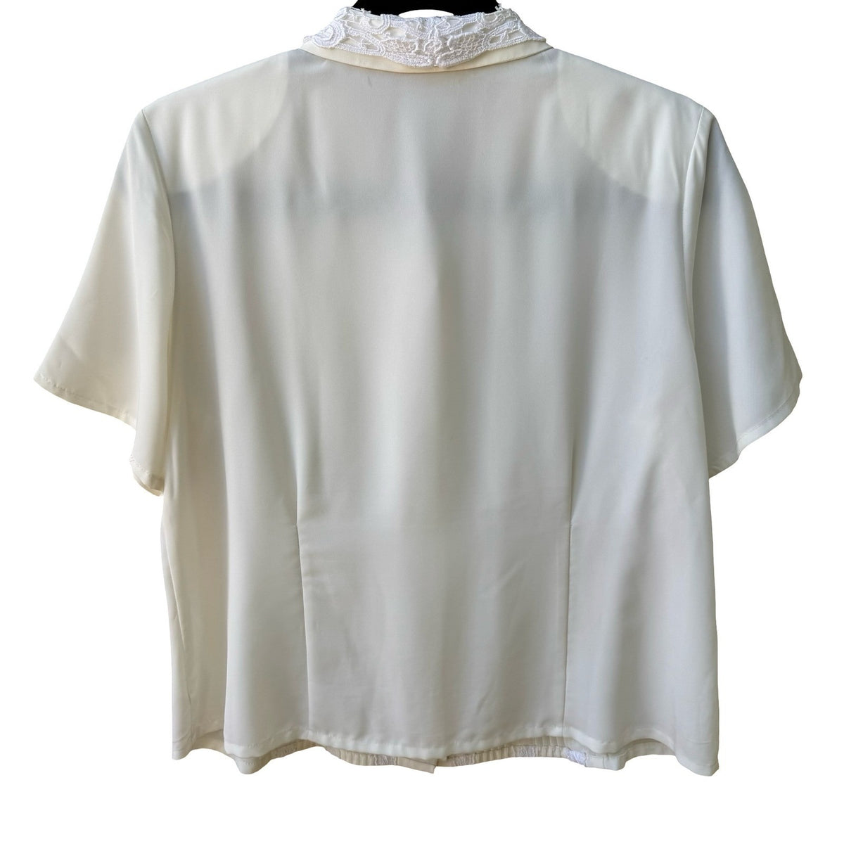 Vintage 80s Coquette Cottagecore Victorian Edwardian Lace Collar Pleated Blouse