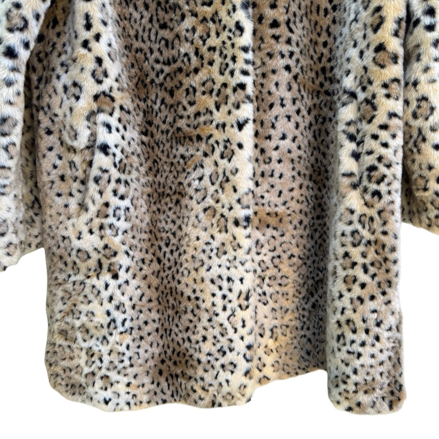 Worthington Mob Wife Glam Streetwear Leopard Print Cruelty Free Faux Fur Coat M
