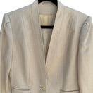 Switch Suits Me Vintage Tan Womens Single Breasted 1 Button Linen Look Blazer Jacket 12 2 image