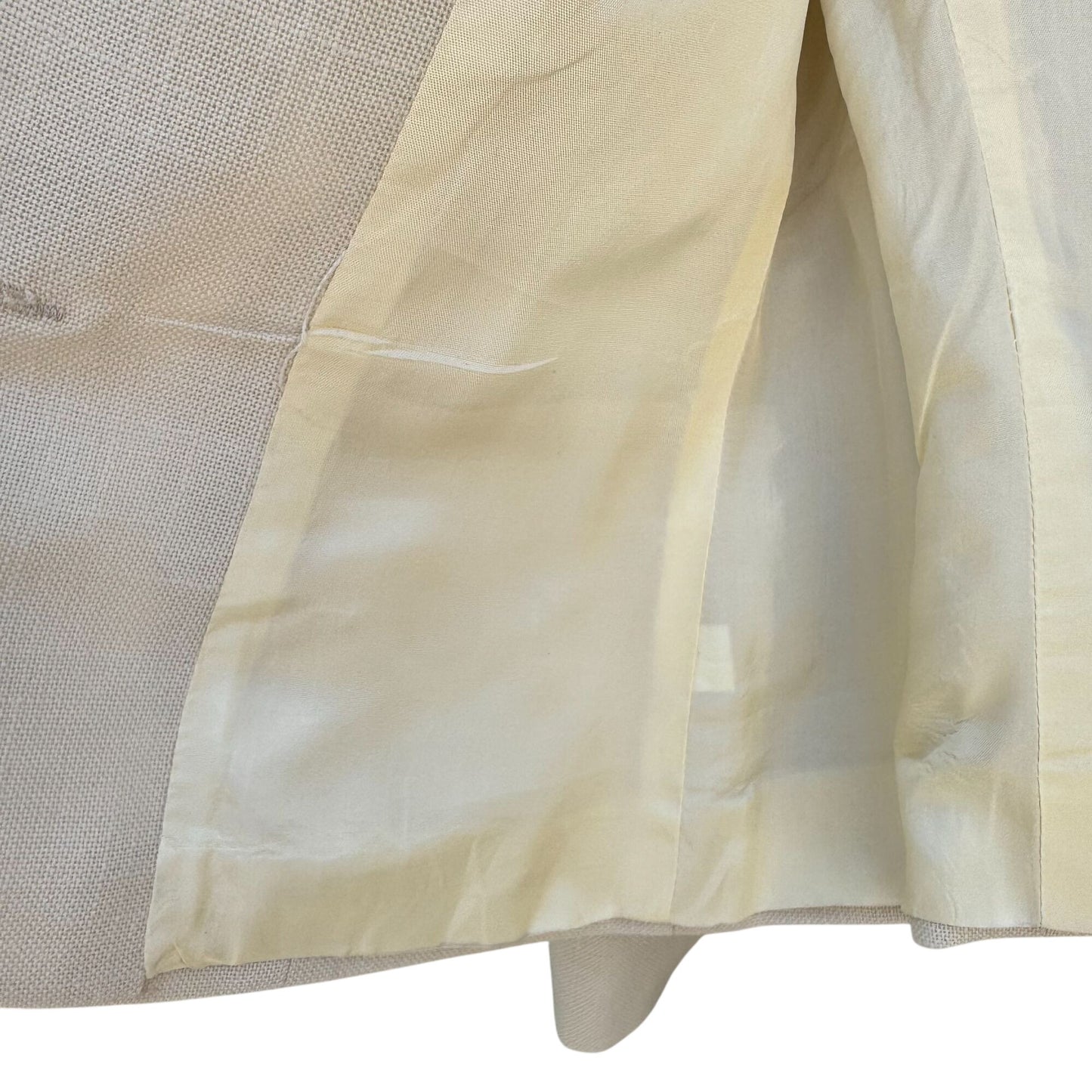 Suits Me Vintage Tan Womens Single Breasted 1 Button Linen Look Blazer Jacket 12