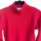 Switch Nordstrom Petite Focus Womens Red Cable Knit Preppy Stretch Turtleneck Sweater PS 2 image