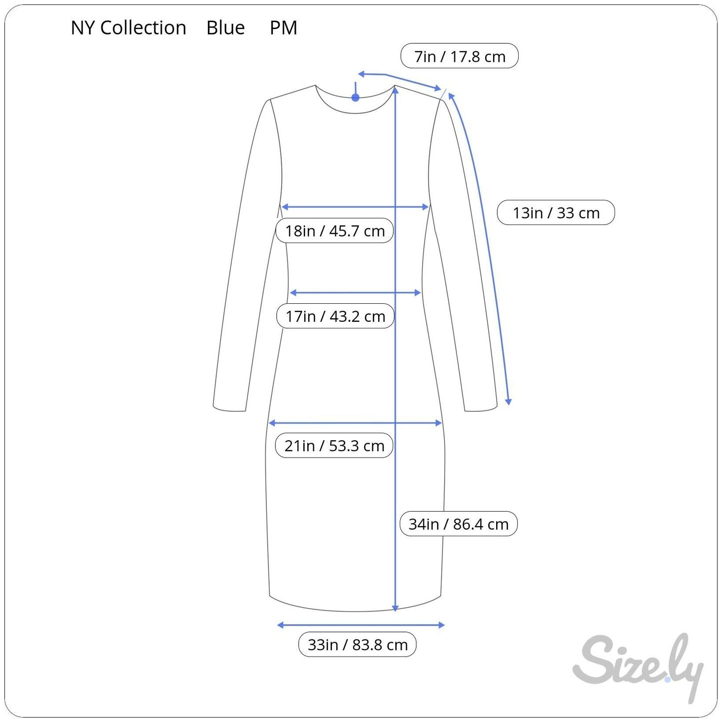 NY Collection Petite Royal Blue Lace Bell Sleeve V-Neck Flutter Hem Lined Dress M