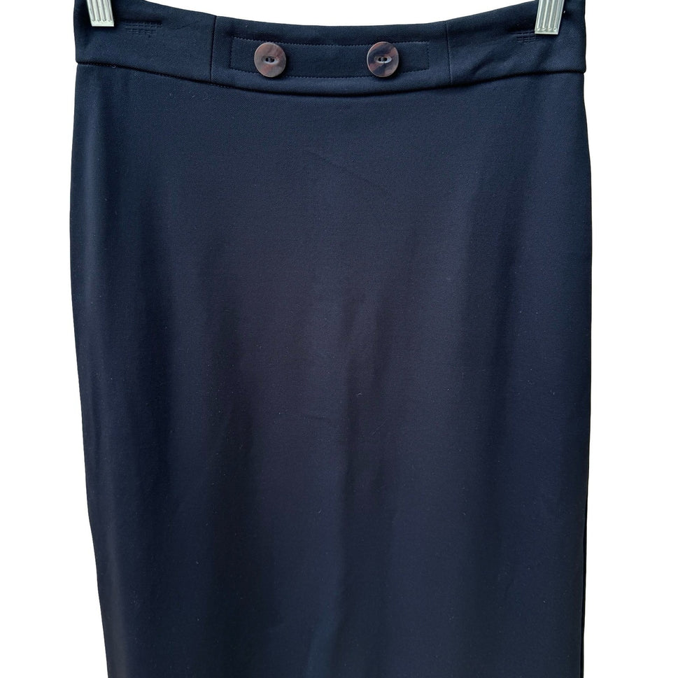 Marina Rossi Vintage 90s Minimalist Tailored Careerwear Luxury Midi Pencil Skirt