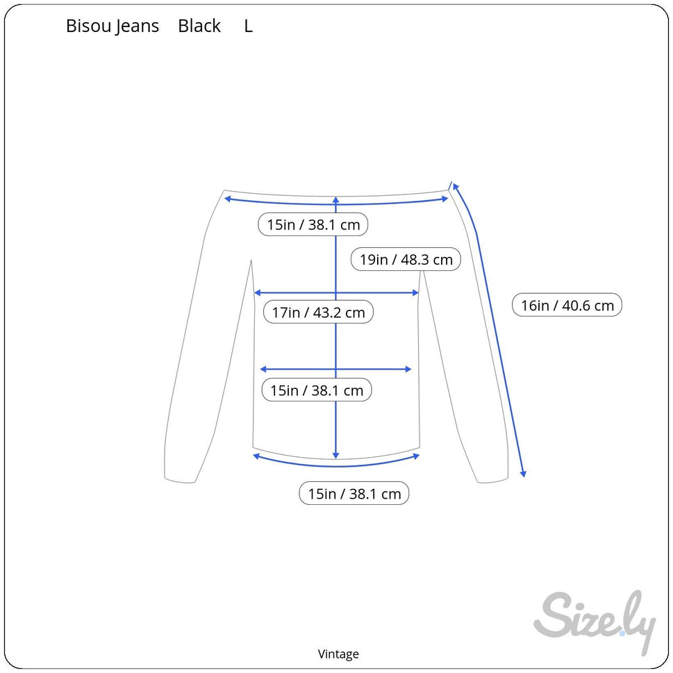 Bisou Jeans Vintage Y2K Black Ribbed Knit Fitted Top L Silk Blend Off-Shoulder