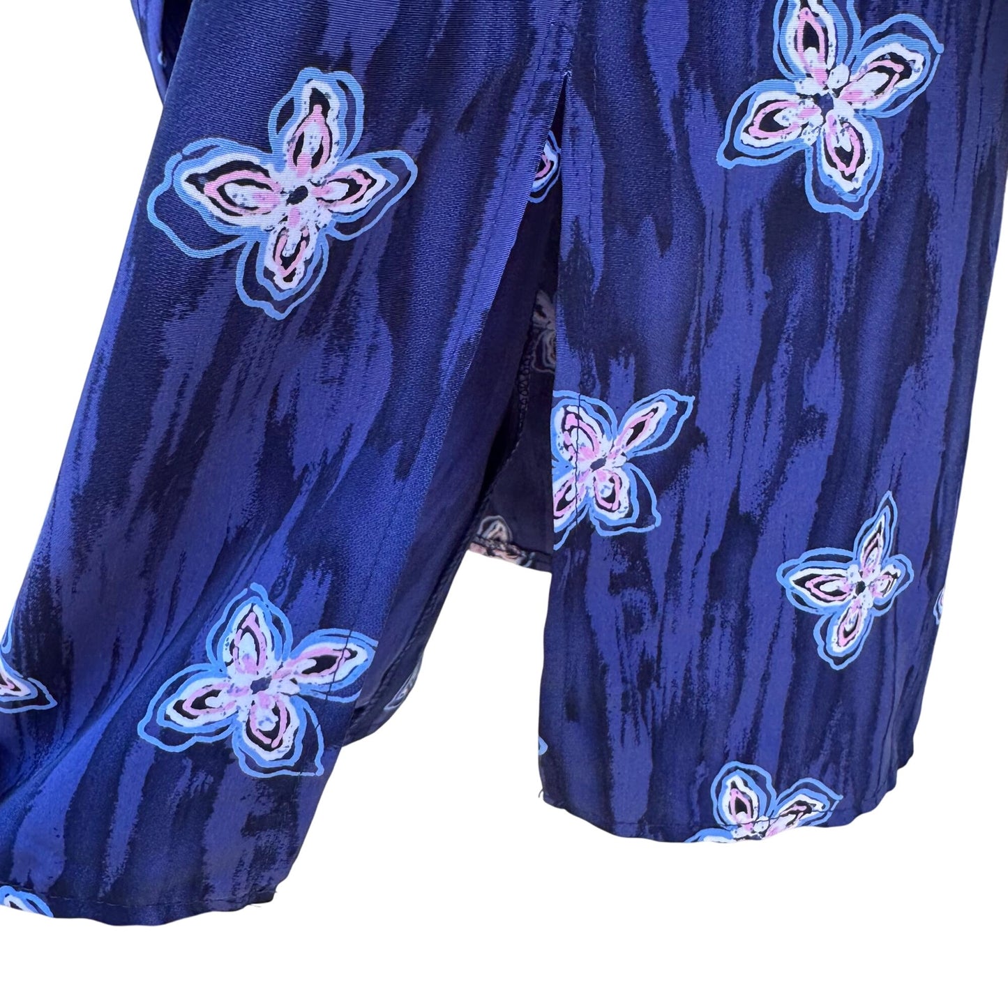 Graver Studio Vintage Womens Floral Watercolor Long Sleeve Button Down Shirt S