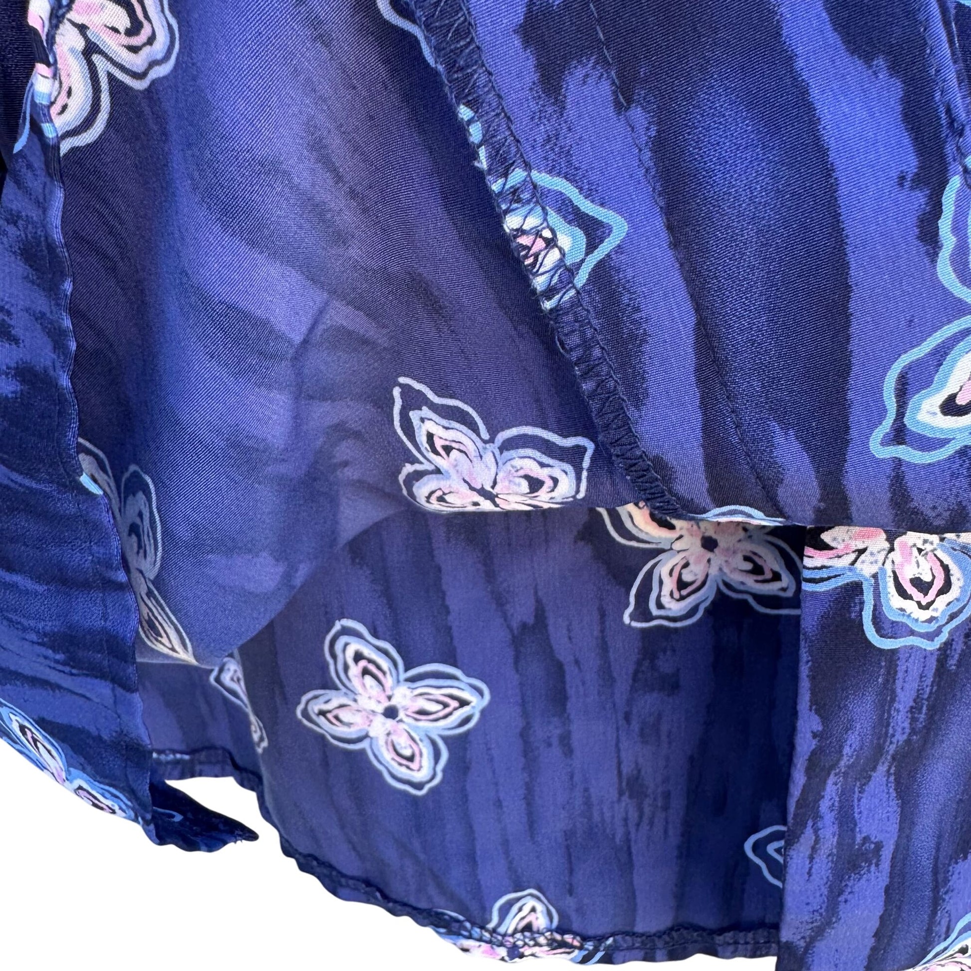 Graver Studio Vintage Womens Floral Watercolor Long Sleeve Button Down Shirt S