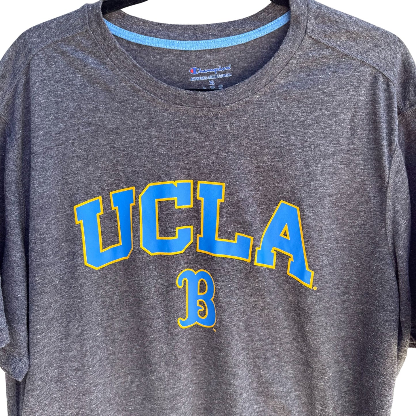 UCLA Champion Authentic Athleticwear Mens Gray Short Sleeve Casual T-Shirt XL