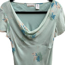 Switch New York City Design Co Silk Y2K Fairycore Boho Floral Beaded Cowl Neck Blouse M 3 image