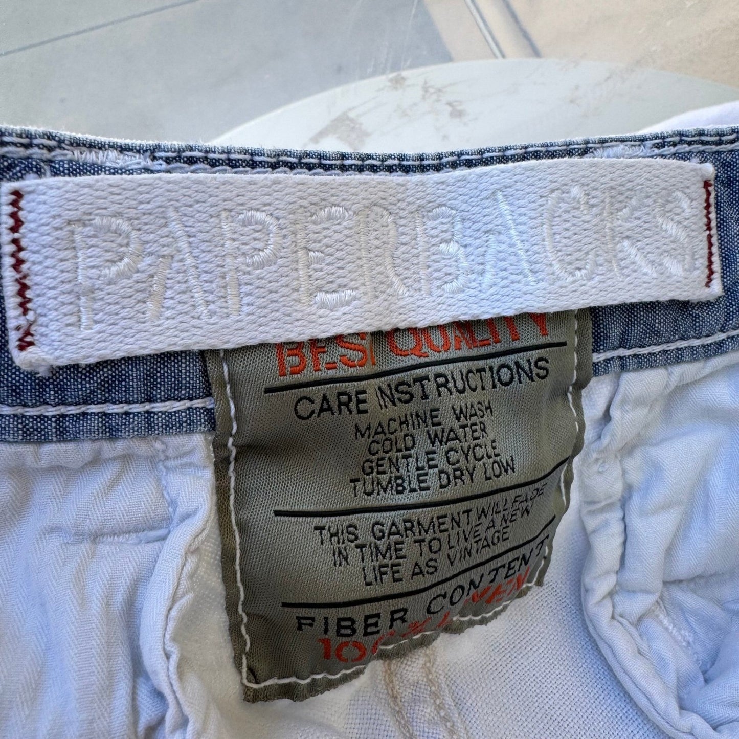 Paperbacks 100% Linen Shorts Coastal Preppy Summer Beach Relaxed White Mens 32