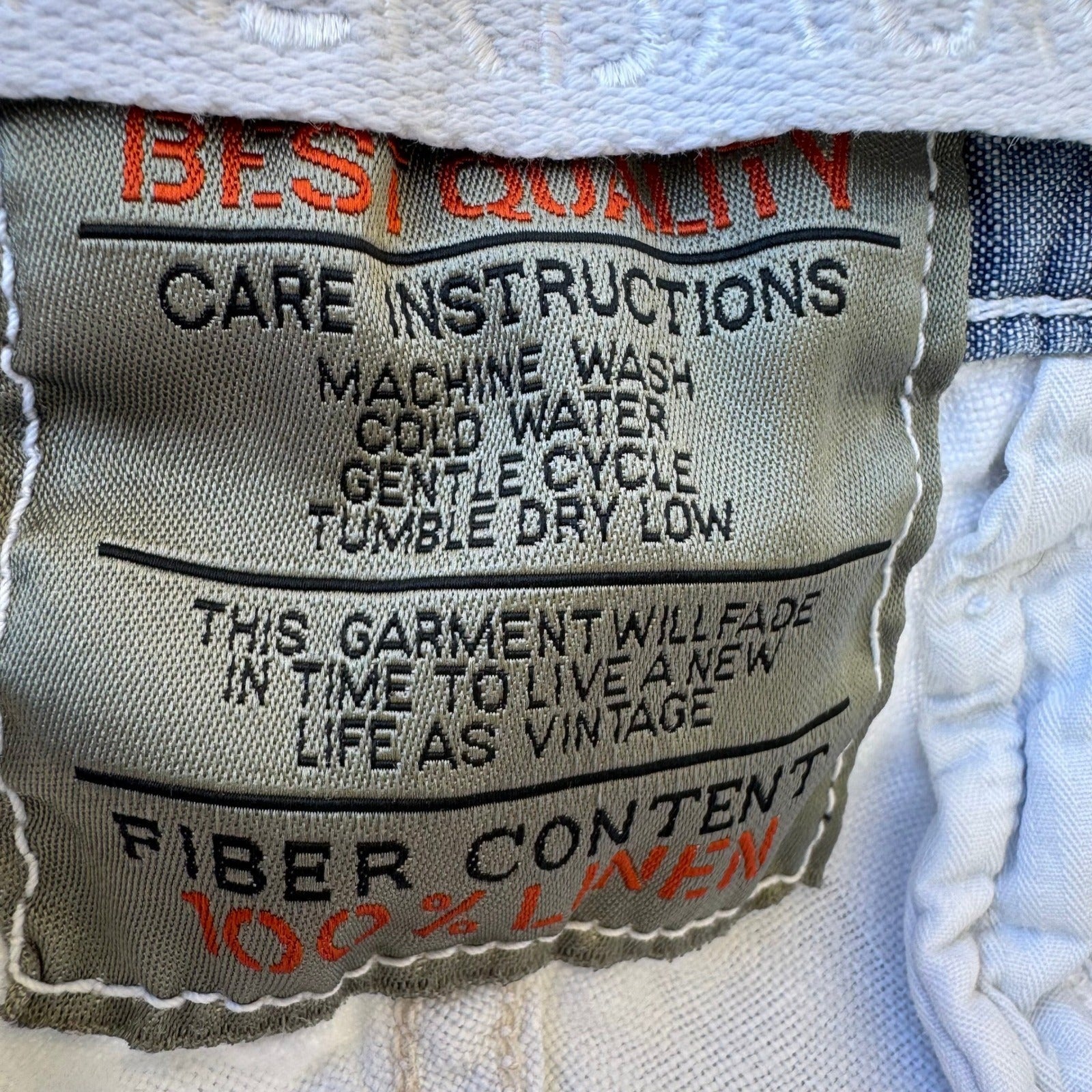 Paperbacks 100% Linen Shorts Coastal Preppy Summer Beach Relaxed White Mens 32