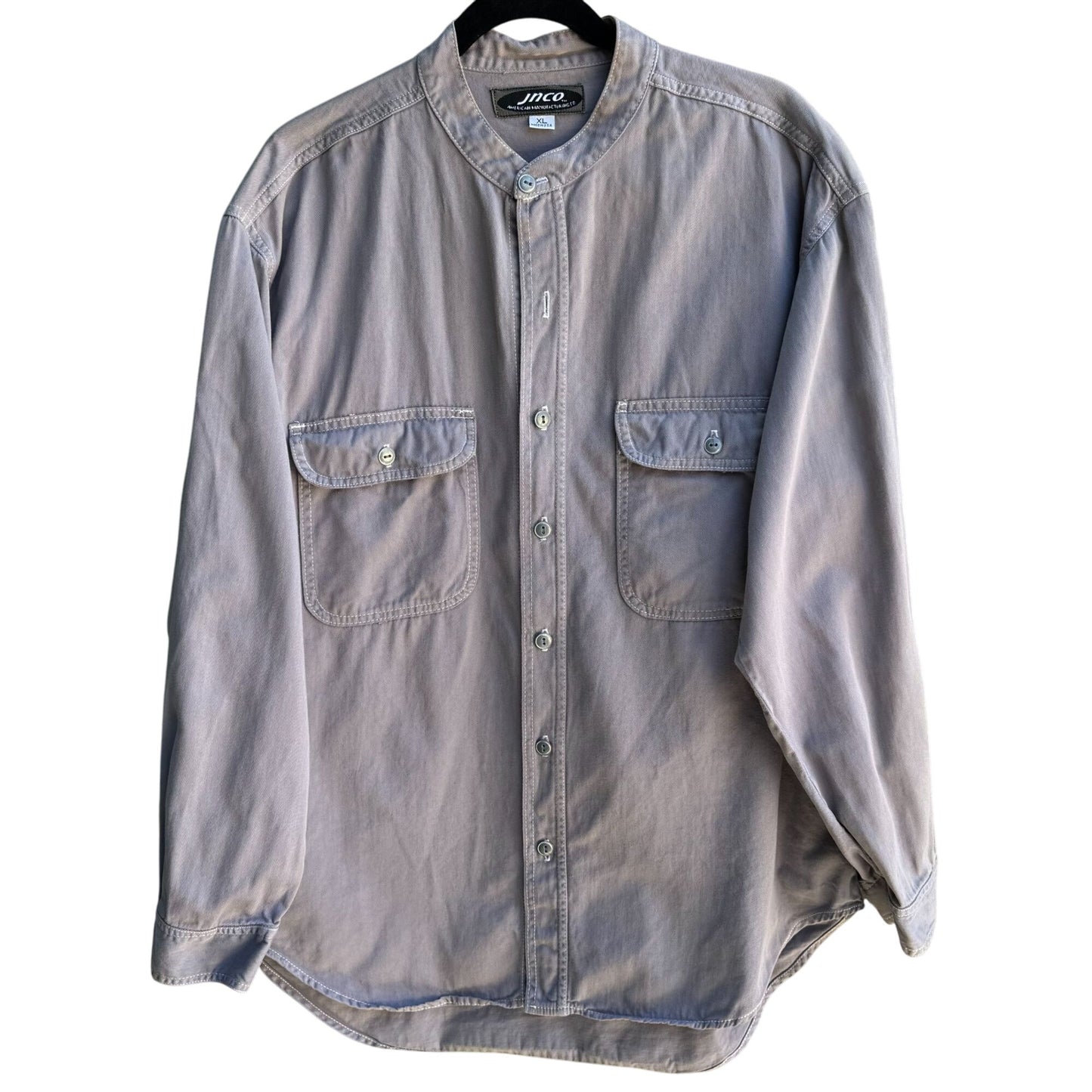 JNCO Vintage Y2K Mens Gray Button-Up American Made Long Sleeve Street Shirt XL