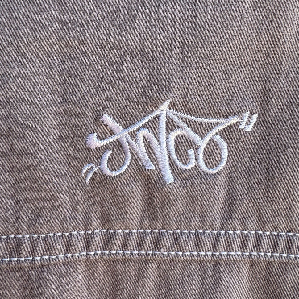 JNCO Vintage Y2K Mens Gray Button-Up American Made Long Sleeve Street Shirt XL