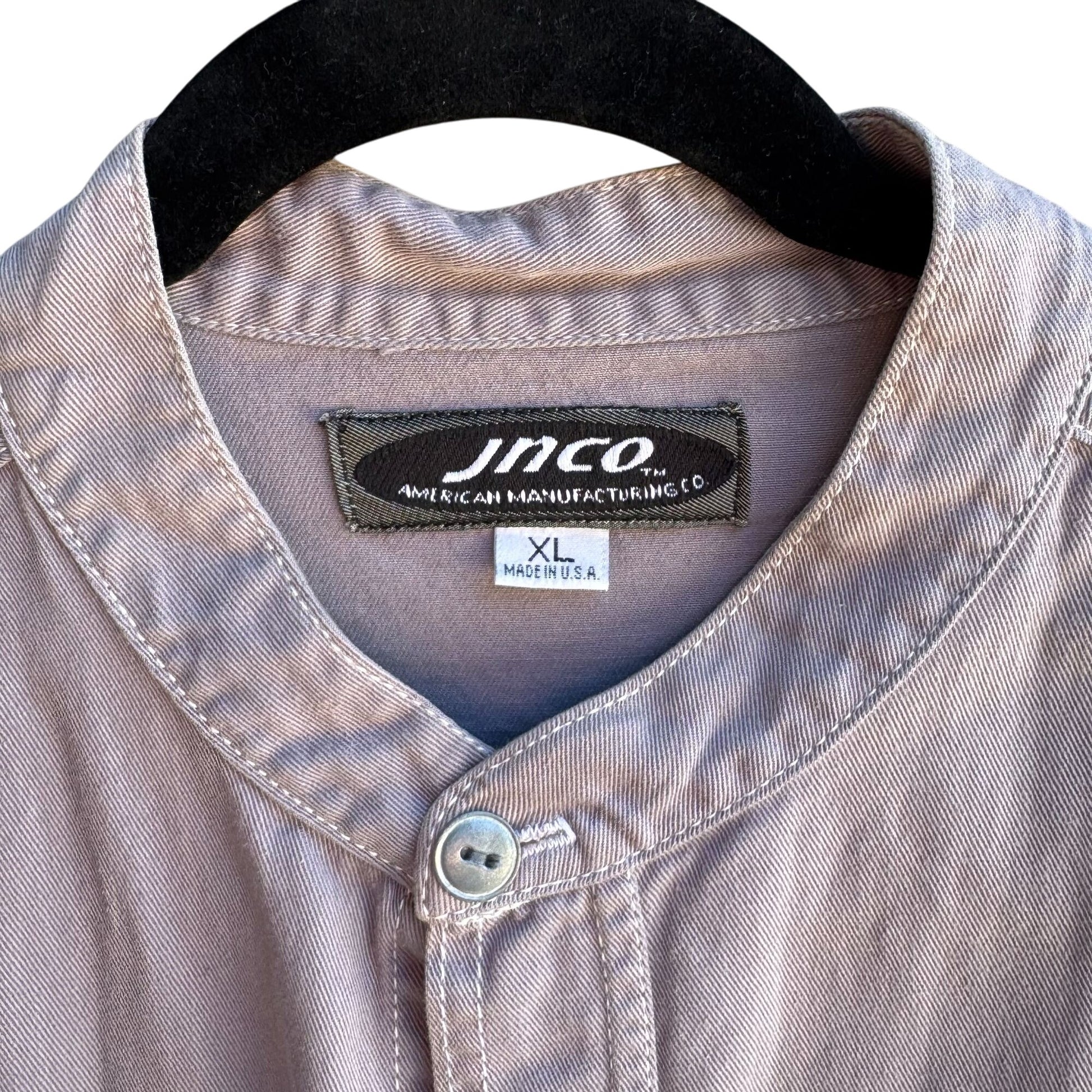 JNCO Vintage Y2K Mens Gray Button-Up American Made Long Sleeve Street Shirt XL