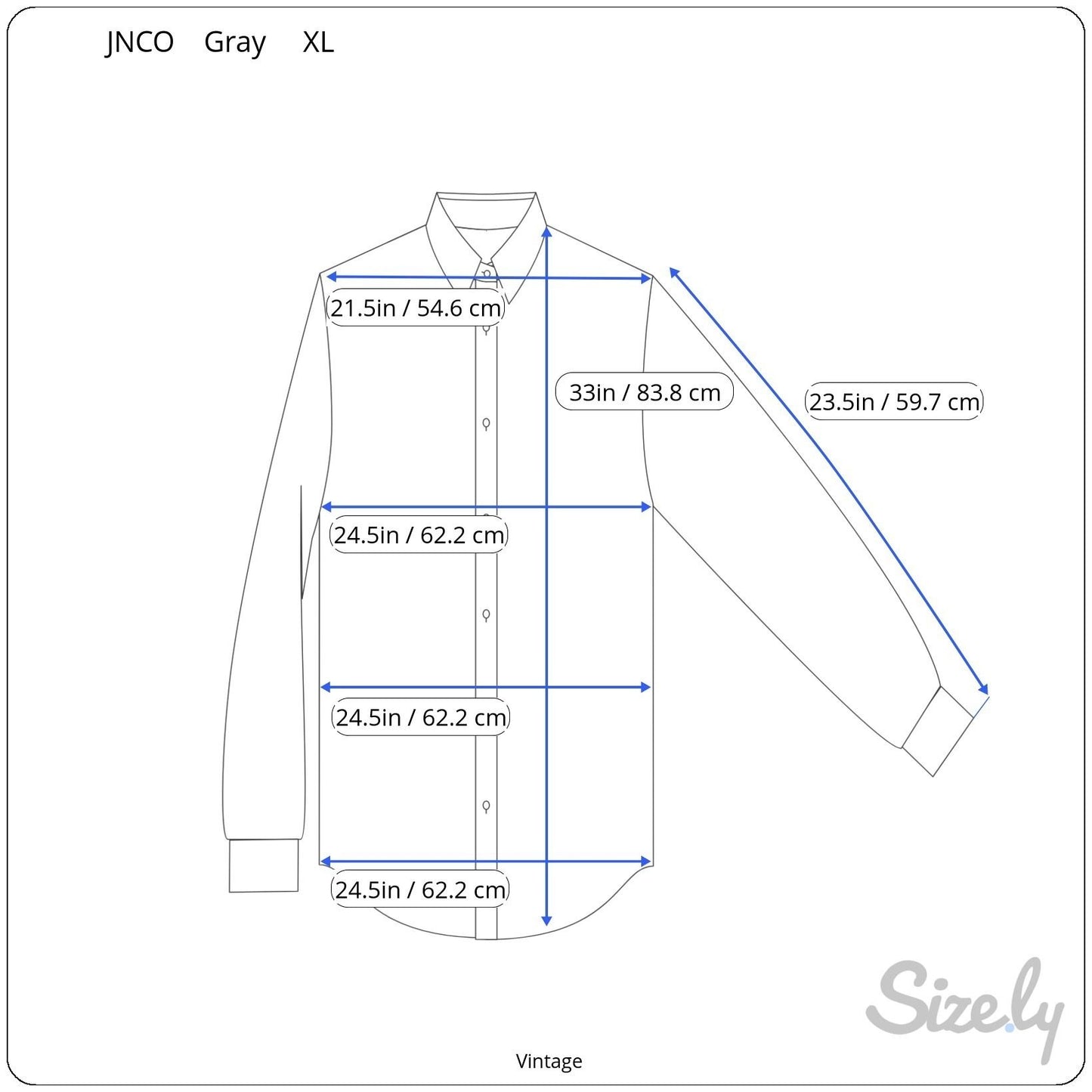 JNCO Vintage Y2K Mens Gray Button-Up American Made Long Sleeve Street Shirt XL