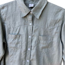 Switch The Territory Ahead Womens Sage Green 100% Linen Lagenlook Button Down Shirt MP 2 image