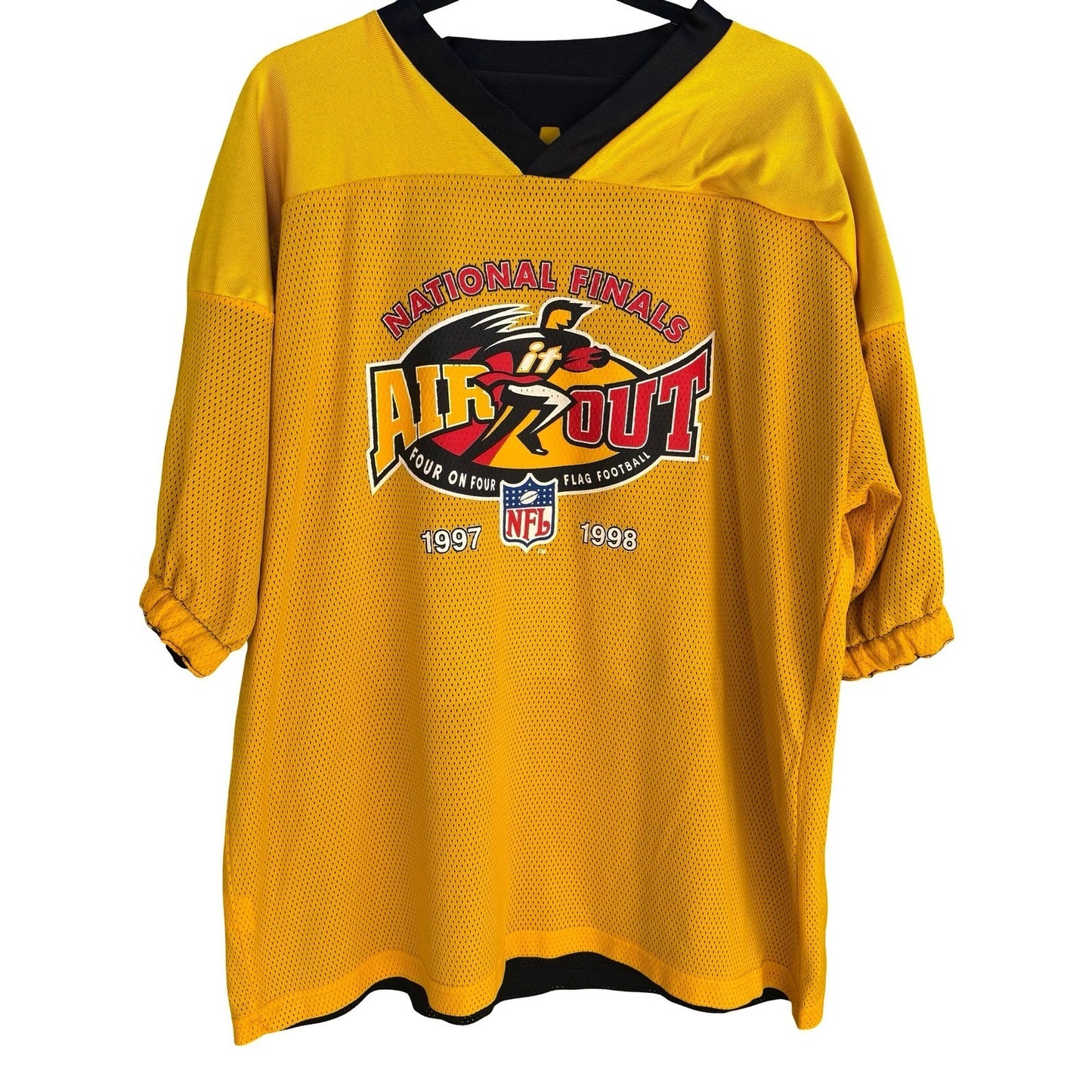Vintage 1997-1998 NFL Air It Out National Final Reversible Jersey Yellow Black L