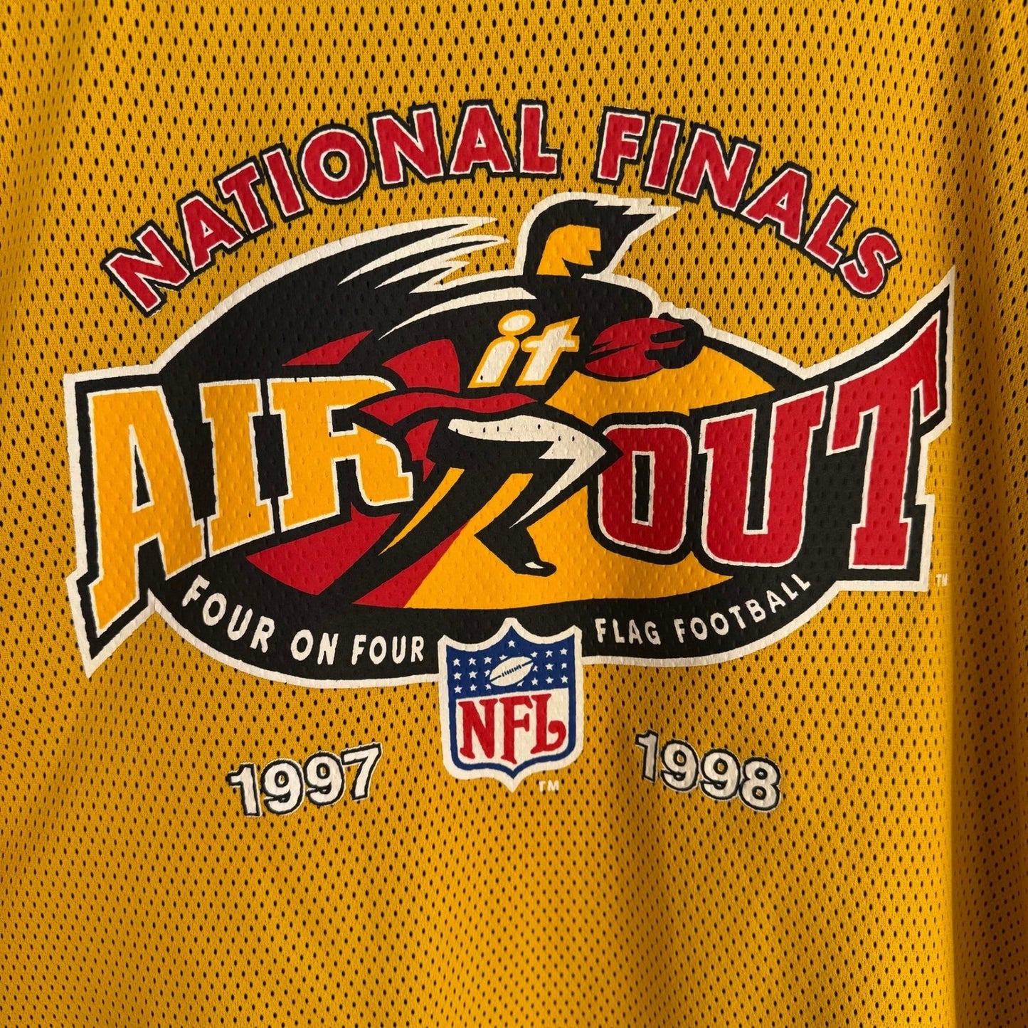 Vintage 1997-1998 NFL Air It Out National Final Reversible Jersey Yellow Black L