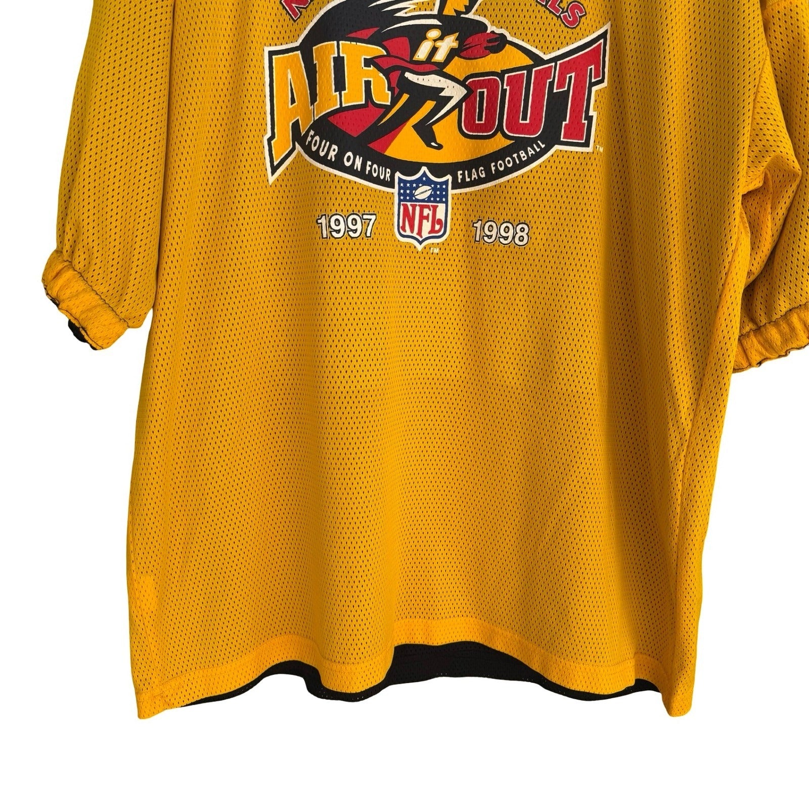 Vintage 1997-1998 NFL Air It Out National Final Reversible Jersey Yellow Black L