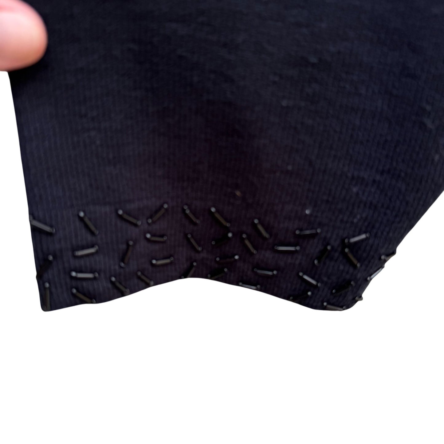 Lane Bryant Designs Collection Womens Black Beaded Knit Cardigan Sweater 26/28