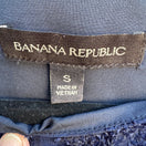 Switch Banana Republic Boho Floral Burnout Boatneck Feminine Sheer Blouse Navy Womens S 2 image