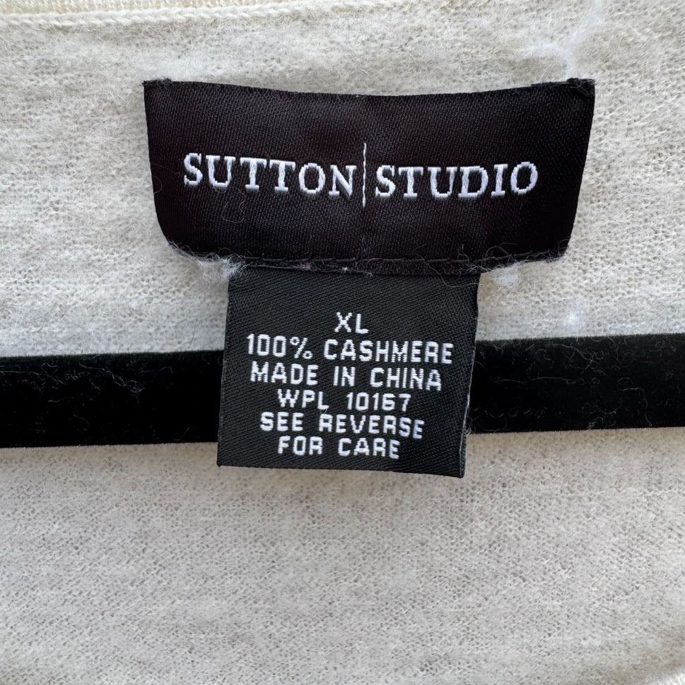 Sutton Studio Womens XL Luxury Cashmere Knit Scoop Neck Sweater Minimalist