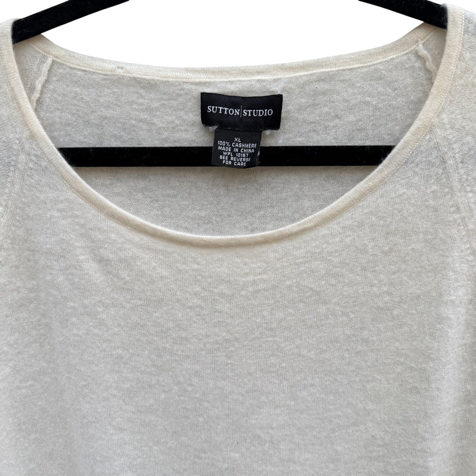 Sutton Studio Womens XL Luxury Cashmere Knit Scoop Neck Sweater Minimalist