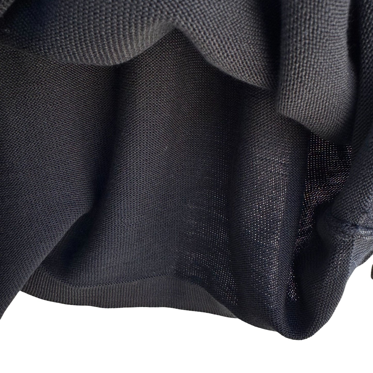 Womens Black Long-Sleeve Knit Crewneck Long Sleeve Minimalist Shirt Blouse Top