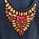 Switch Dg2 By Diane Gilman Black Wooden Red Beaded Embellished Shirt Blouse Tank Top M 3 image