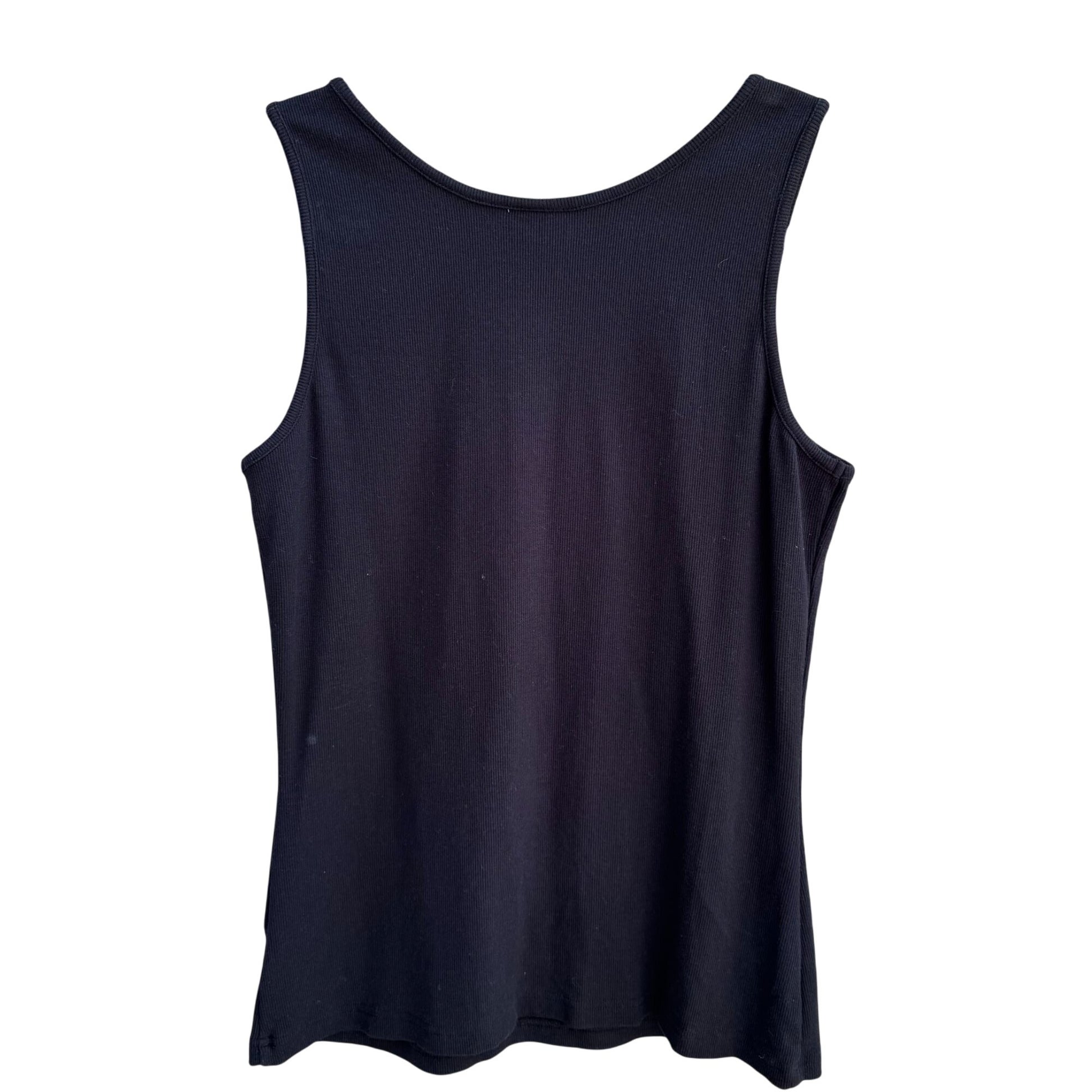 Dg2 By Diane Gilman Black Wooden Red Beaded Embellished Shirt Blouse Tank Top M