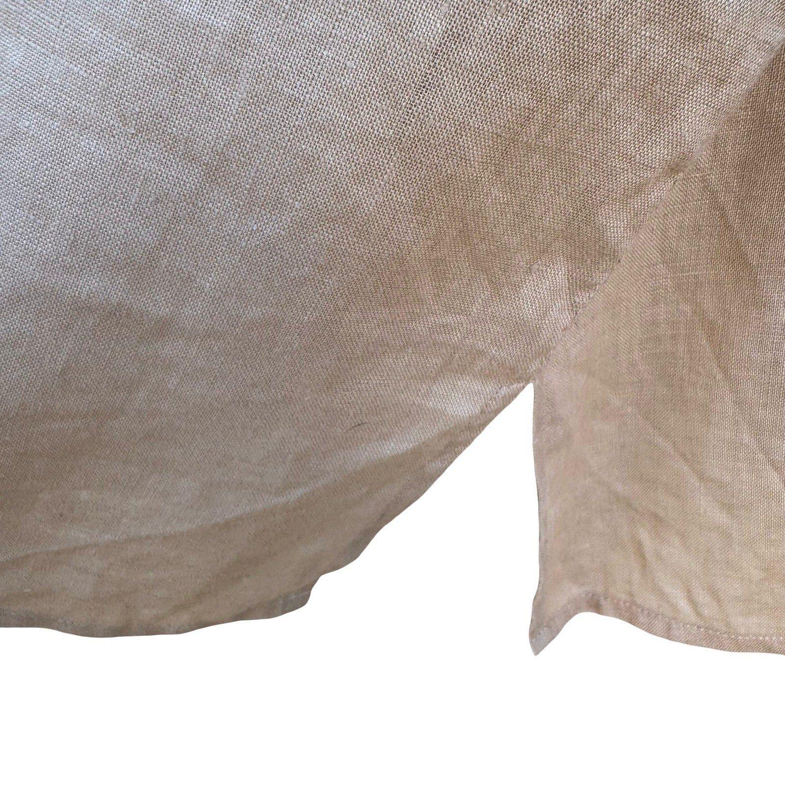 Sutton Studio Womens Tan 100% Linen 2 Piece Set Button Down Shirt Tank Top L