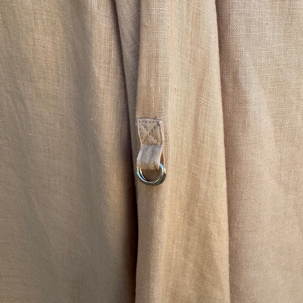 Sutton Studio Womens Tan 100% Linen 2 Piece Set Button Down Shirt Tank Top L